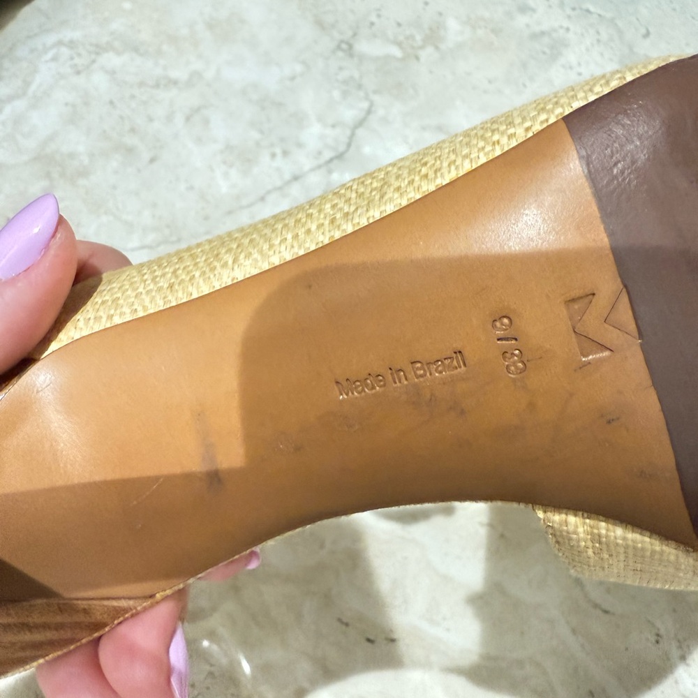 MERCEDES CASTILLO Gold and Brown Heels